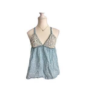Nikasha Size S Vintage Y2K Fairy Crotchet V Neck Super Flattering Plunging Top